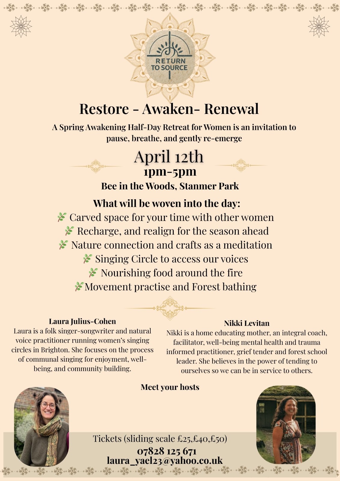 Return to Source — Spring Awakening half-day retreat flyer